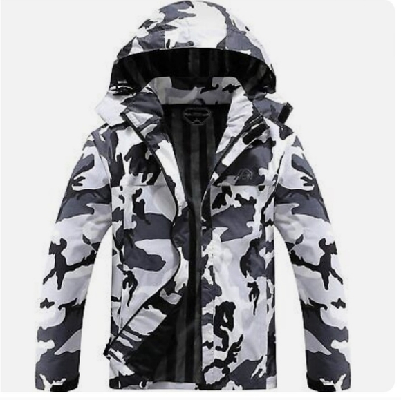 OTU Other - OTU Waterproof Jacket Men’s Small Breathable Camouflage Lined Hiking Full Zip